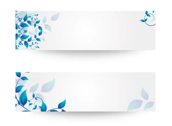 Banner med blommor och blad — Stock vektor
