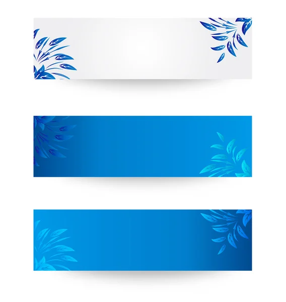 Banner med blommor och blad — Stock vektor