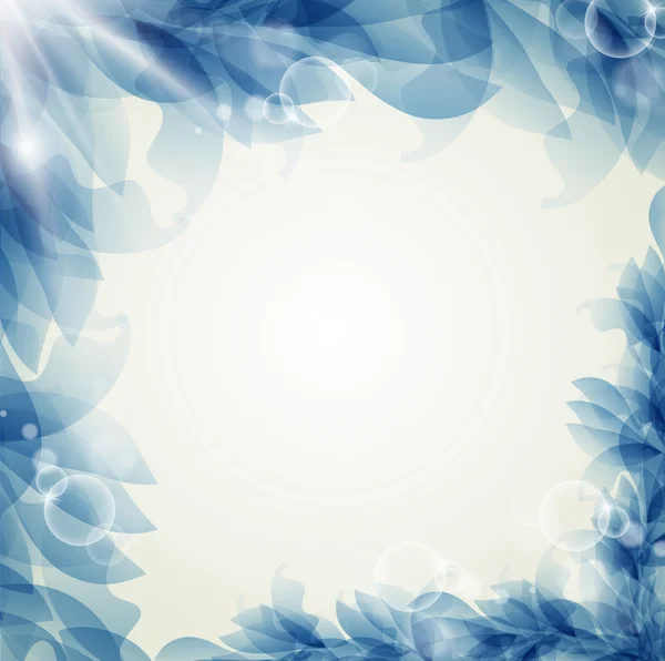 Umělecké pozadí abstraktní s modrým květinovým prvkem — Stockový vektor
