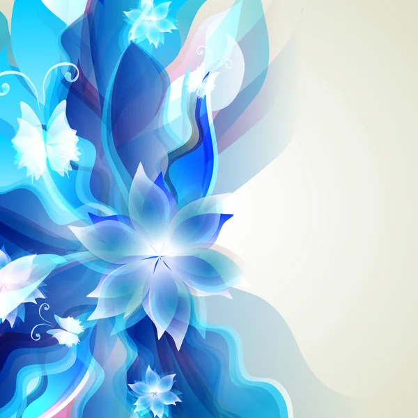 Abstrakt blå bakgrund för blommiga element — Stock vektor