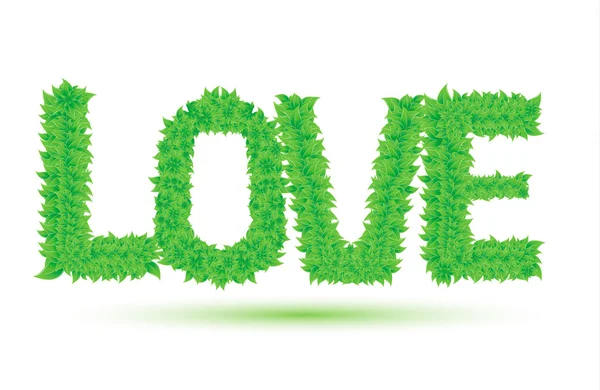 Love of green leaves — Stock Vector