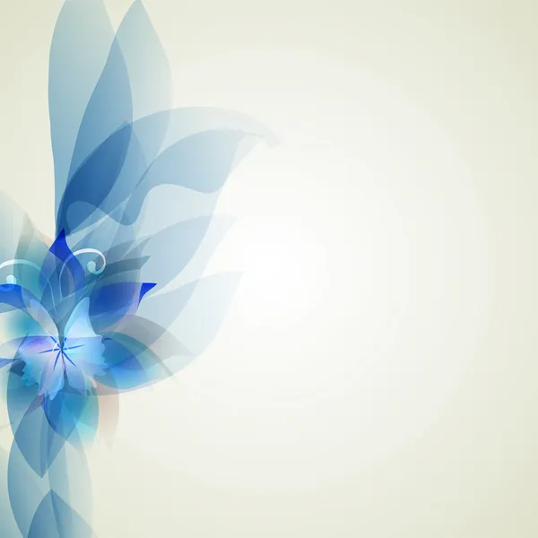 抽象艺术背景与蓝色花卉元素 — 图库矢量图片