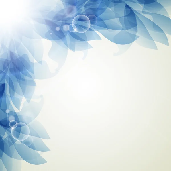 Abstrakte künstlerische Hintergrund mit blauen floralen Elementen — Stockvektor
