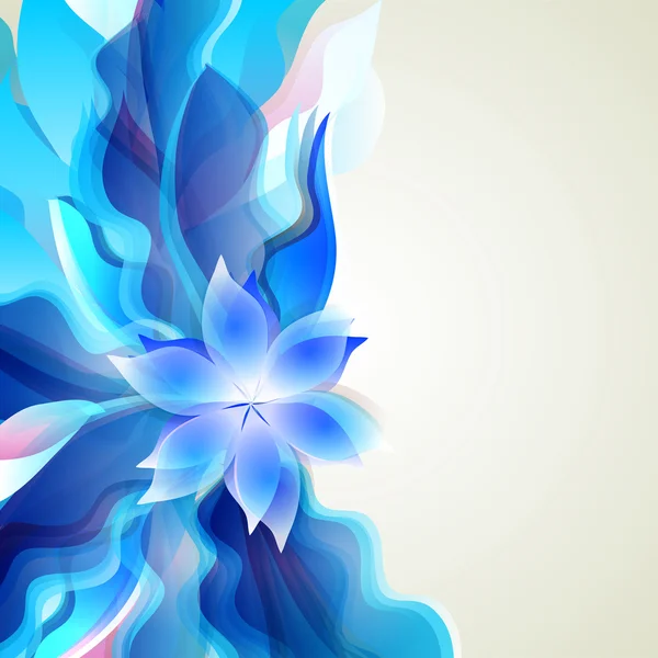 Modré pozadí abstraktní květinové prvky — Stockový vektor