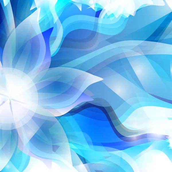 Abstrakt konstnärliga bakgrund med blå blommig element — Stock vektor