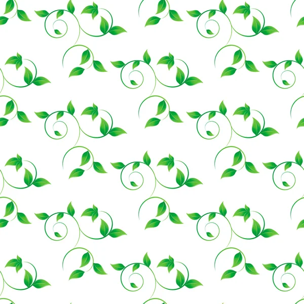 Green leaves seamless background — Stock Vector