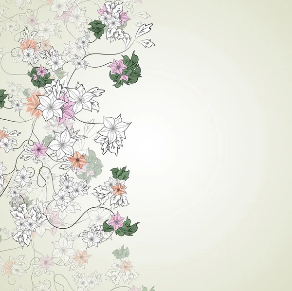 Fleurs délicates sur un fond clair — Image vectorielle