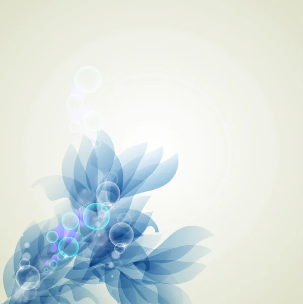 Fondo artístico abstracto con elemento floral azul — Archivo Imágenes Vectoriales