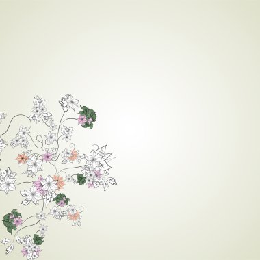 hafif bir arka plan üzerinde çiçek kroki