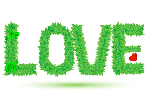 Yeşil yaprakları sevgisi — Stok Vektör