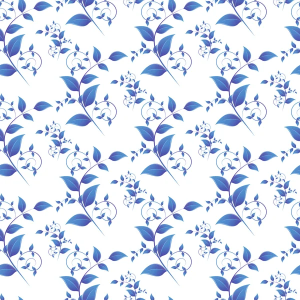 Blue leaves seamless pattern — Stock Vector