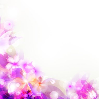 mor çiçekli öğesi ile sanatsal arka plan