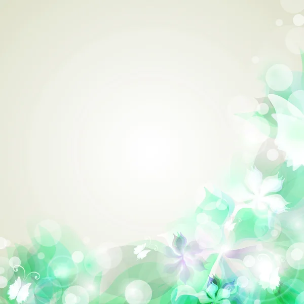 Abstracte artistieke achtergrond met groene floral element — Stockvector