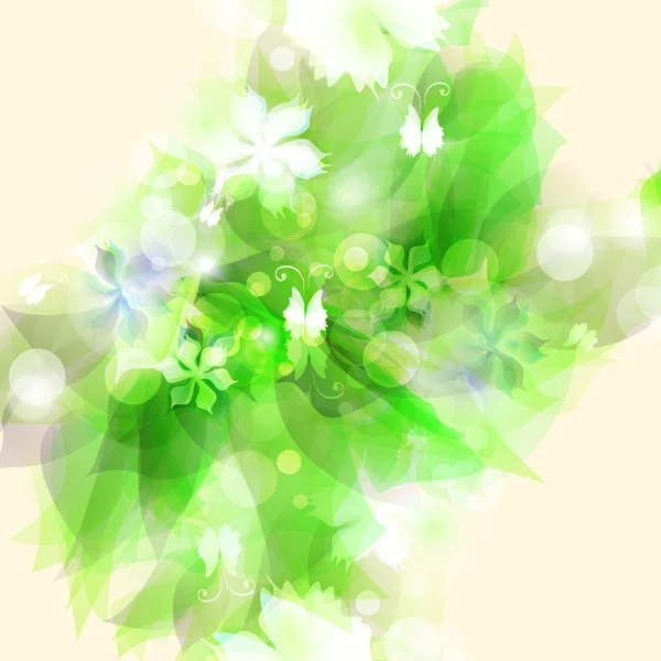 Astratto sfondo artistico con elemento floreale verde — Vettoriale Stock