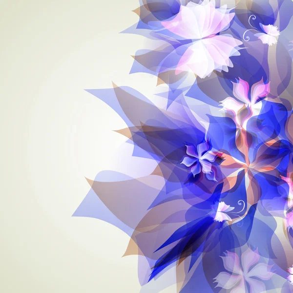 Fondo artístico abstracto con elemento floral azul — Vector de stock