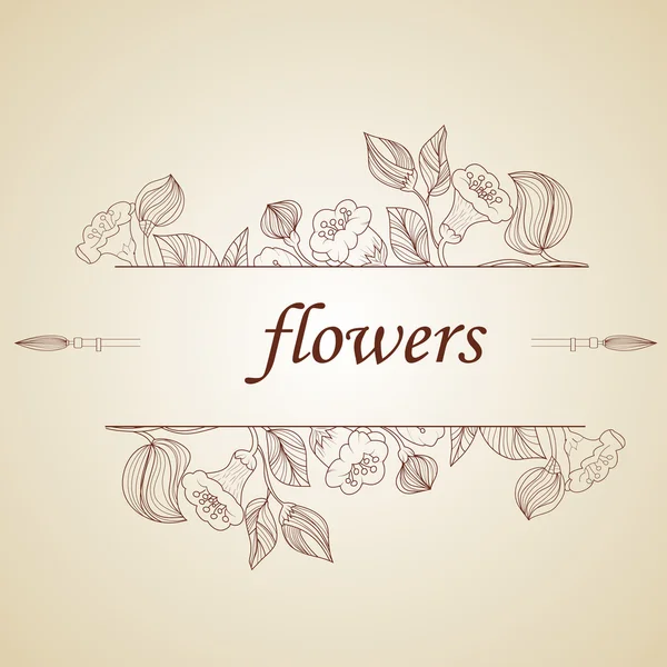Sfondo astratto con fiori in stile vintage — Vettoriale Stock