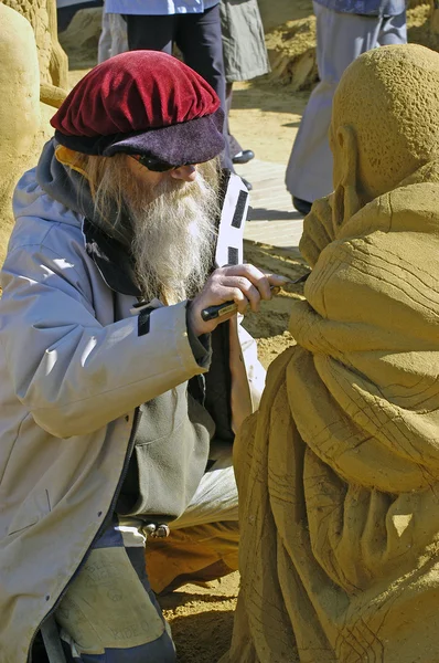 Exposition de sculptures de sable en France au Touquet — Photo