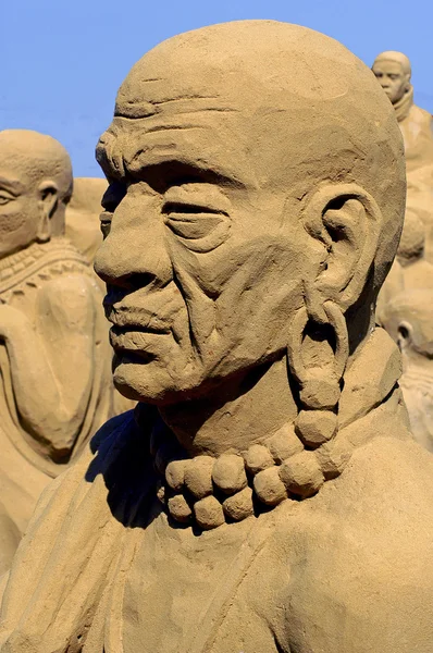 Exposure of sand sculptures in France to Touquet — Stock Photo, Image