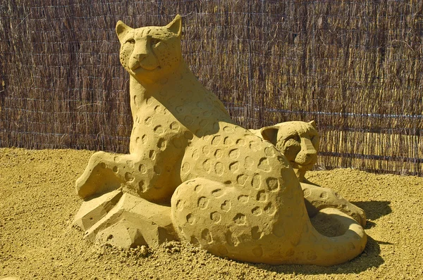 Exposition de sculptures de sable en France au Touquet — Photo