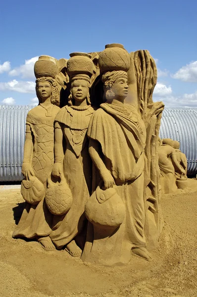 Exposure of sand sculptures in France to Touquet — Stock Photo, Image