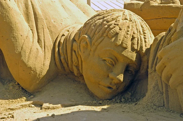 Exposure of sand sculptures in France to Touquet — Stock Photo, Image