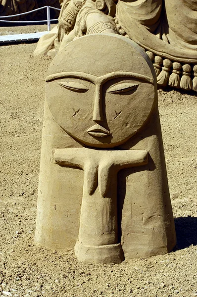 Exposure of sand sculptures in France to Touquet — Stock Photo, Image