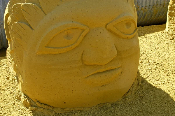 Exponering av sand skulpturer i Frankrike till touquet — Stockfoto