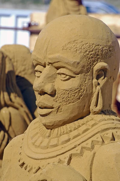 Exposure of sand sculptures in France to Touquet — Stock Photo, Image