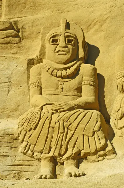 Exposure of sand sculptures in France to Touquet Obraz Stockowy