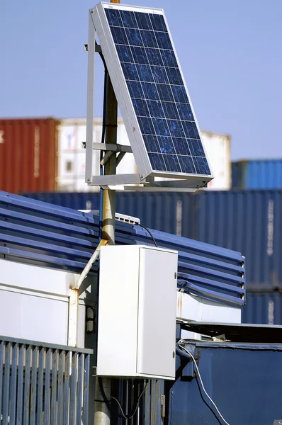 Solar panel to feed a small office — Stock Photo, Image