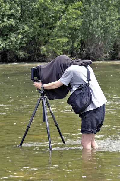 Fotógrafo na natureza — Fotografia de Stock