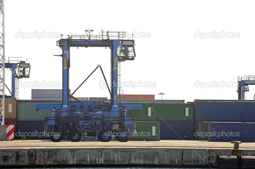 Machines to move the containers