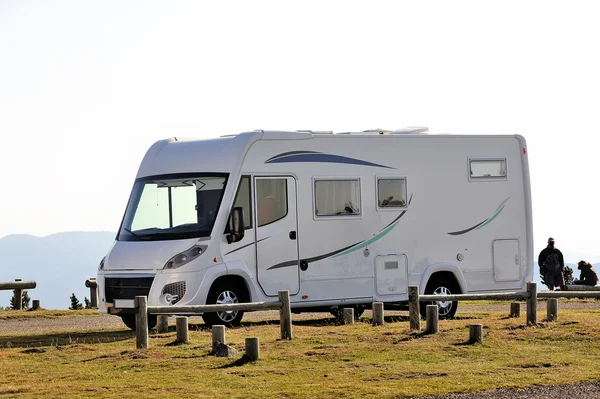 Camper geparkeerd Stockfoto