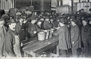 eski kartpostal, paris piyasalar, Merkez piyasaları