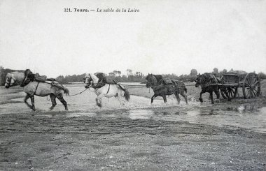 eski kartpostal, turlar, loire kumları