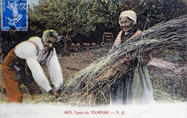 eski kartpostal, touraine
