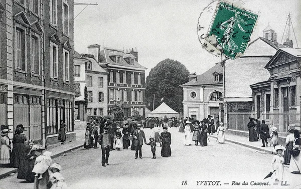 Alte Postkarte, Yvetot Straße Kloster — Stockfoto