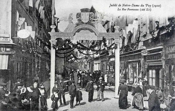 Alte Postkarte, jubille unserer Dame von le puy — Stockfoto