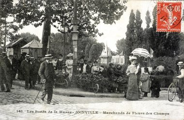 joinville, marne bankaların eski kartpostal