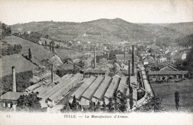 eski kartpostal tül, silah imalatı