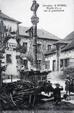 gimel, eski eski kartpostal çapraz kare