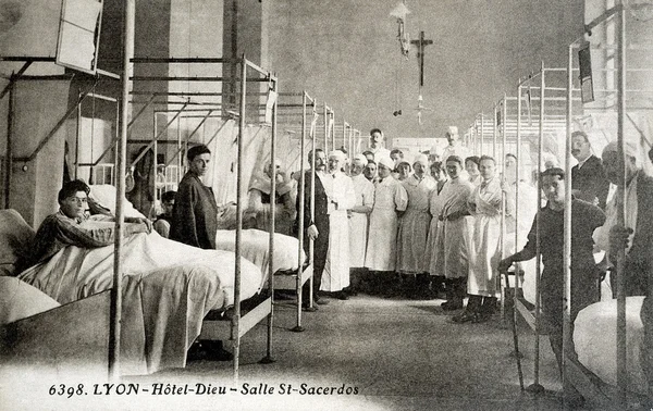 Lyon, eski kartpostal otel-dieu