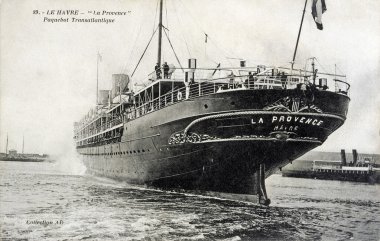 havre, provence, transatlantik liner eski kartpostal