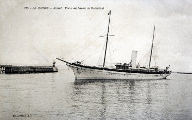 havre, atmalt, yat baron rotschild eski kartpostal
