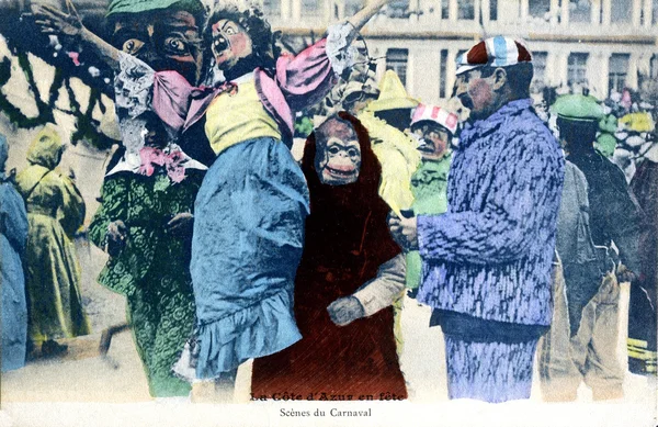 Oude briefkaart Carnaval van nice — Stockfoto