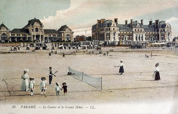 Alte Postkarte von Parame, Casino und Grandhotel — Stockfoto