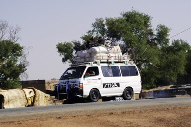 bush taxi to Burkina Faso to Koupela clipart