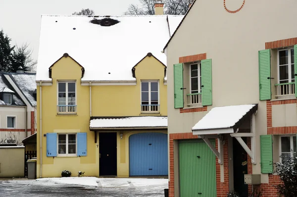 Wohngebiet im Winter — Stockfoto