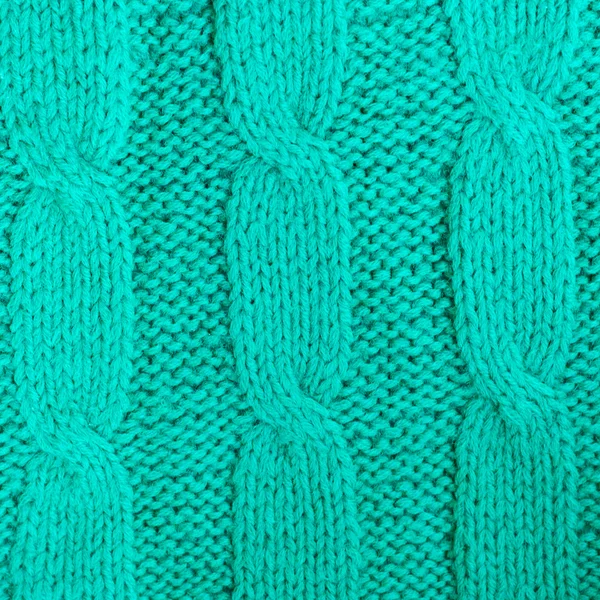 Groene katoen gebreide trui detail — Stockfoto