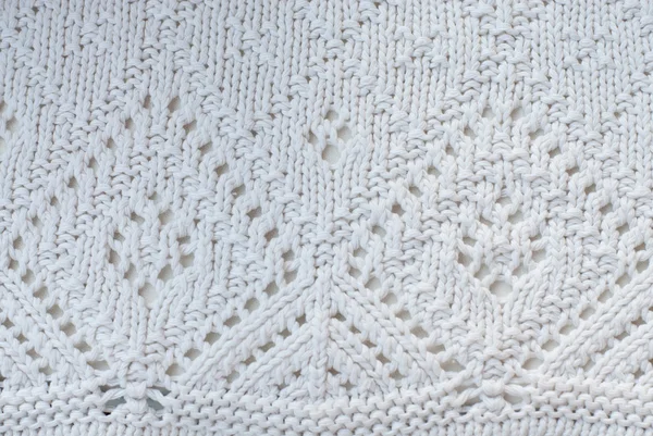 Witte katoenen gebreide trui detail — Stockfoto